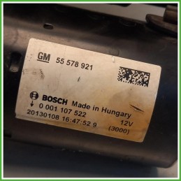 Motorino Avviamento Bosch 0001107522 Opel Corsa D 55566800 2011
