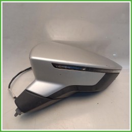 Specchio Specchietto Retrovisore Sinistro SX Grigio Seat Leon 5F1 2013-2016  Originale Usato
