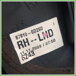 Specchio Specchietto Retrovisore Destro DX Blu Toyota Yaris France 3 Serie 2009-2011  Originale Usato