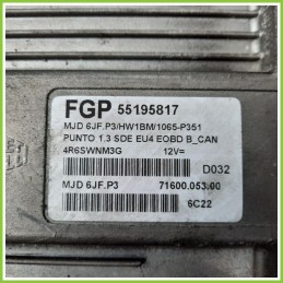 Centralina Motore Iniezione ECU MAGNETI MARELLI MJD6JF.P3 FIAT PUNTO 2U 1.3 MJT 16V 55195817 Diesel 2003 2007