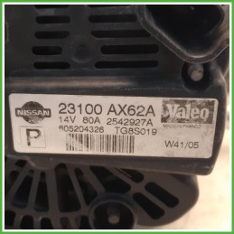 Alternatore Valeo 2542927A Nissan Micra 3 Serie 23100AX62A 2003-2005