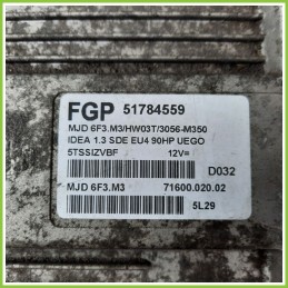 Centralina Motore Iniezione ECU MAGNETI MARELLI MJD6F3.M3 FIAT IDEA 4D/2S 1.3 16V MJ ACTIVE 51784559 Diesel 2003 2012