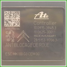Centralina ABS Modulo Pompa Ate 10.0915-3945.3 4541RG Citroen C3 2 Serie 2013-2016 Originale Usato