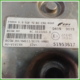 Centralina Motore ECU Magneti Marelli 8GSW.H4 Fiat Panda 3 Serie 0.9 Turbo Twinair Natural Power 51981628 Metano 2012-2020