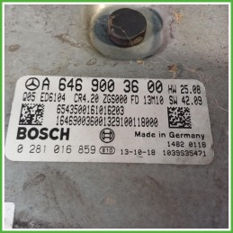 Centralina Motore ECU Bosch 0281016859 Mercedes Sprinter 3 Serie 215 2.2 CDi (3250mm) 16v. A6469003600 Gasolio 2006-2013