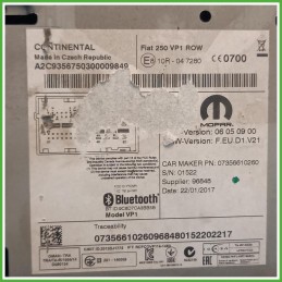 Autoradio Citroen Jumper 3 Serie 2.0 BlueHDI  16v. 1612439980 2015 Continental A2C9367803