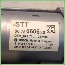Motorino Avviamento Bosch 0001174601 Peugeot 3008 2 Serie 9675660680 2016-2020