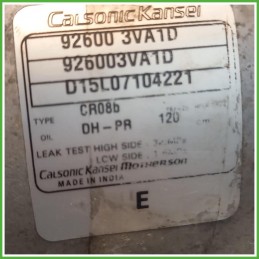 Compressore Clima AC Aria Condizionata Calsonic D12LD Nissan Micra 4 Serie 926003VB7D 2013