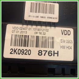 Quadro Strumenti Vdo A2C81396500 Volkswagen Caddy 4 Serie 2.0 EcoFuel 16v. 2K0920875B 2010-2015