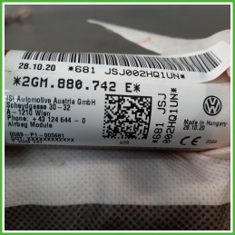 Airbag Laterale Destro DX Volkswagen T-Cross 1.0 TSi 12v. 2GM880742F 2020-2023