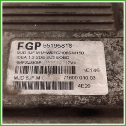 Centralina Motore Iniezione ECU Magneti Marelli MJD6JF.M1 Fiat Idea 1.3 MJTD Dynamic 16v. 55195818 Gasolio 2003-2008
