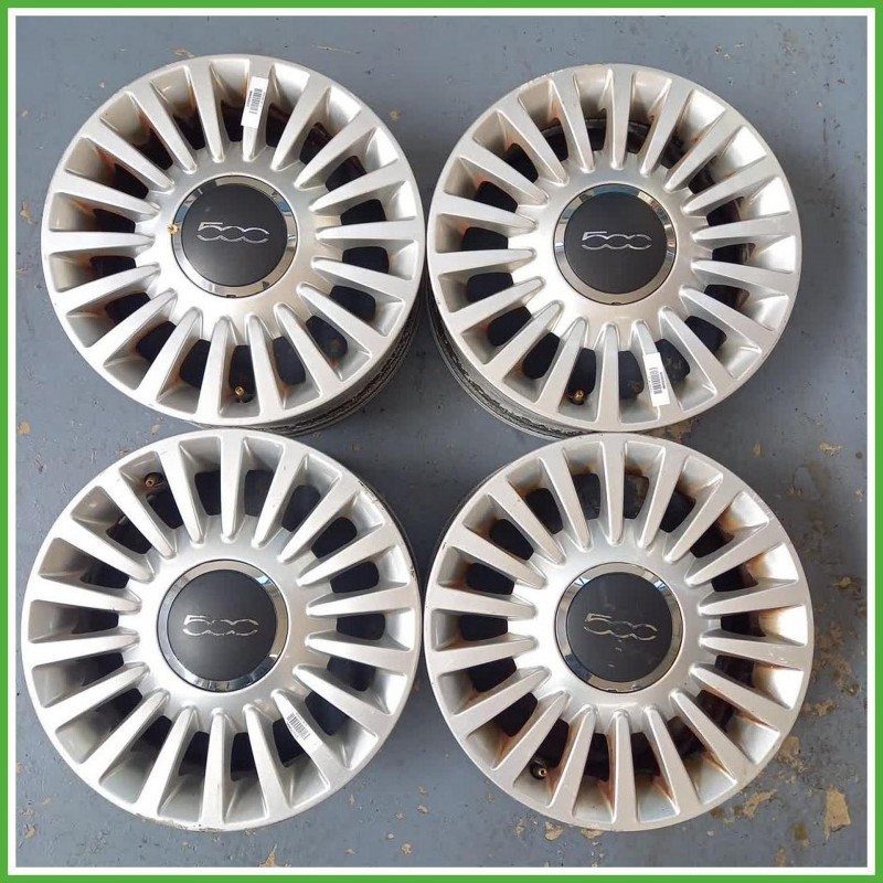 Cerchi in Lega Fiat 500 2 Serie 15 pollici 15 6.0J 4x98 ET35 4pz 51787641 Originale Usato