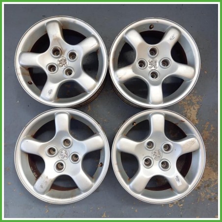Cerchi in Lega Peugeot 206 15 pollici 15 6.0J 4x108 ET28 4pz 5401J2 Originale Usato