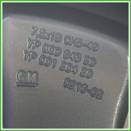 Cerchio Singolo in Lega Opel Crossland X 18 pollici 18 7.5J 5x108 ET49 1pz 13469368 Originale Usato al pz
