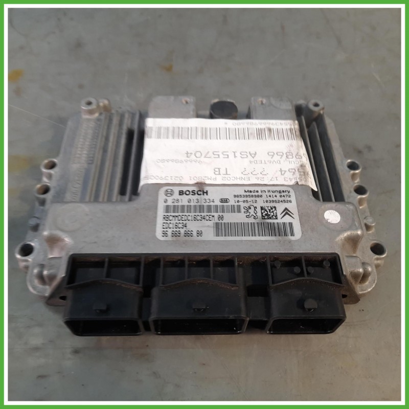 Centralina Motore Iniezione ECU Bosch 0281013334 Peugeot 3008 1 Serie 1.6 HDi 16v. 1610170080 Gasolio 2009-2013