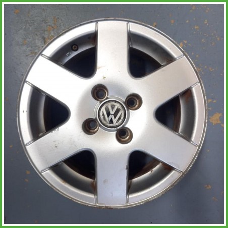 Cerchio Singolo in Lega Volkswagen Lupo 14 pollici 14 6.0J 4x100 ET43 1pz 1H0601027A03C Originale Usato al pz