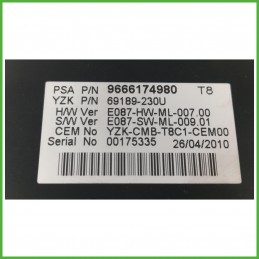 Quadro Strumenti Yazaky 69189-230U Peugeot 3008 1 Serie 1.6 HDi 16v. 9810462780 2009-2013