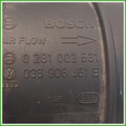 Debimetro Misuratore Massa Aria Bosch 0281002531 Volkswagen New Beetle 1 Serie Cabrio 1.9 TDi 038906461B Gasolio 2003-2005