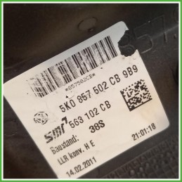 Specchio Specchietto Retrovisore Destro DX Grigio Volkswagen Golf 6 Serie 2008-2012 Smr 563102CB Originale Usato