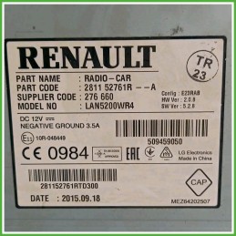 Infotainment Dacia Duster 1 Serie 1.5 dCi 281152761R 2013 Lg LAN5200WR4
