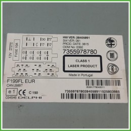 Autoradio Fiat Punto 3 Serie 1.2 735597878 2011-2018 Delphi 28405891