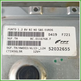 Centralina Motore Iniezione ECU Magneti Marelli 9GF.TH Fiat Punto 3 Serie 1.2 52032655 Benzina 2011-2018