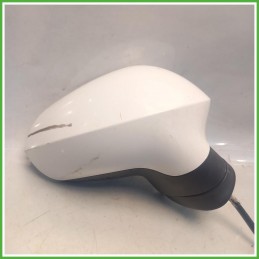 Specchio Specchietto Retrovisore Destro DX Bianco Seat Leon 1P1 2005-2010 Ficosa Ficomirrors Originale Usato