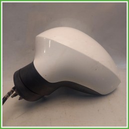 Specchio Specchietto Retrovisore Sinistro SX Bianco Seat Leon 1P1 2005-2010 Ficosa Ficomirrors Originale Usato