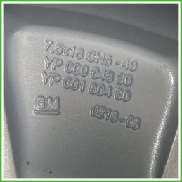 Cerchio Singolo in Lega Opel Crossland X 18 pollici 18 7.5J 5x108 ET49 1pz 13469368 Originale Usato al pz