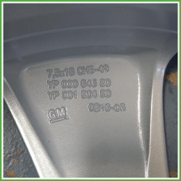 Cerchio Singolo in Lega Opel Crossland X 18 pollici 18 7.5J 5x108 ET49 1pz 13469368 Originale Usato al pz