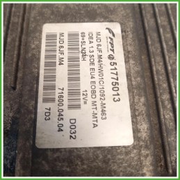 Centralina Motore Iniezione ECU Magneti Marelli 7160004504 Fiat Idea 1.3 MJTD 16v. 51768658 Gasolio 2008-2012