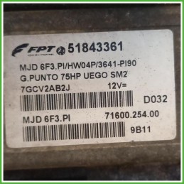 Centralina Motore Iniezione ECU Fiat 51825024 Fiat Grande Punto 1.3 Multijet 16v. 51825024 Gasolio 2009-2013