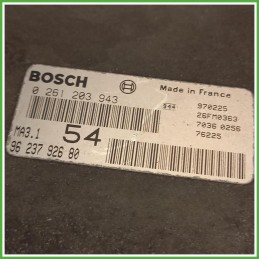 Centralina Motore Iniezione ECU Bosch 0261203943 Peugeot 106 2 Serie 1.0 1929Q0 Benzina 1996-2001