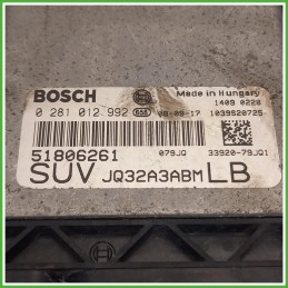 Centralina Motore Iniezione ECU Bosch 0281012992 Fiat Sedici 1.9 JTD Emotion 51842580 Gasolio 2005-2009