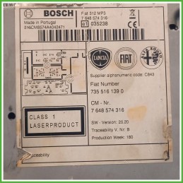 Autoradio Fiat 500 2 Serie 1.2 Lounge 735585253 2007-2012 Bosch 7648574316