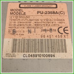 Autoradio Peugeot 307 1 Serie 1.6 16v. 6564N6 2001-2005 Clarion 286-9487-06