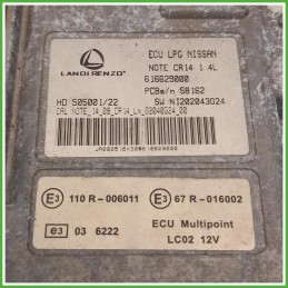 Centralina Motore Iniezione GAS Landi Renzo 505001/22 Nissan Note 1 Serie 1.4 GPL 16v. 616629000 Benzina GPL 2009