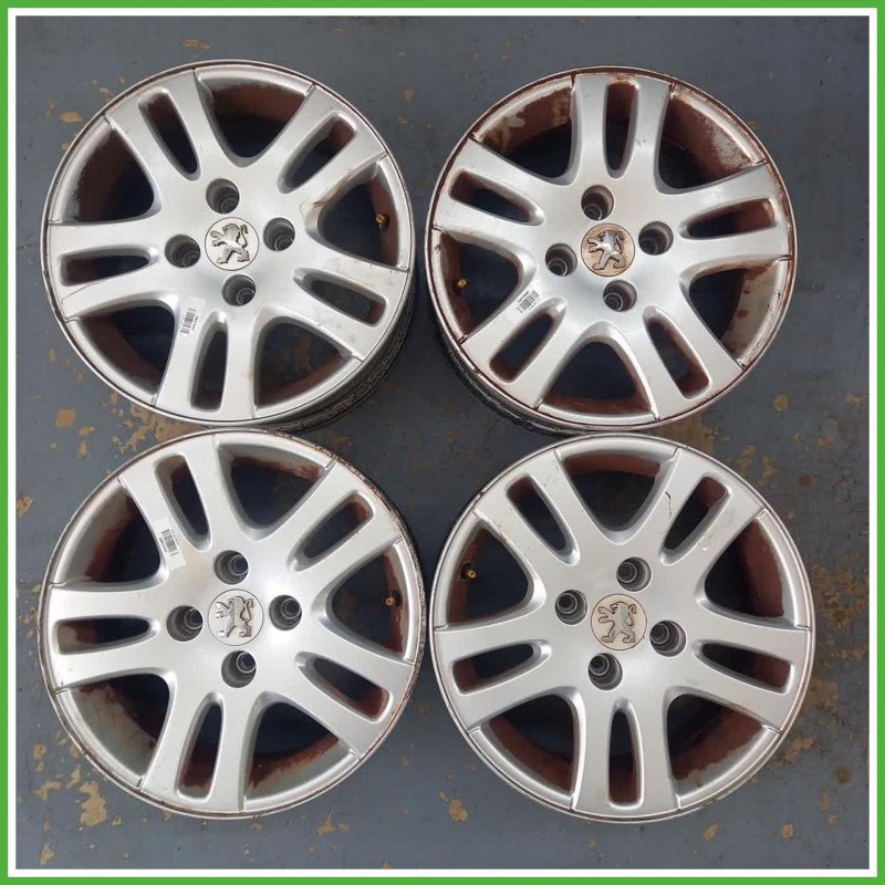 Cerchi in Lega Peugeot 307 1 Serie 15 pollici 15 6.0J 4x108 ET27 4pz 5401Q0 Originale Usato