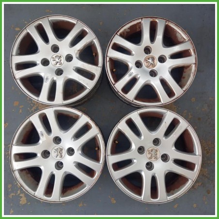 Cerchi in Lega Peugeot 307 1 Serie 15 pollici 15 6.0J 4x108 ET27 4pz 5401Q0 Originale Usato