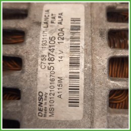 Alternatore Denso MS1012101670 Fiat 500 2 Serie 52003527 2010-2015
