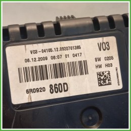 Quadro Strumenti Vdo A2C53376826 Volkswagen Polo 6 Serie 1.2 12v. 6R0920860CX 2009-2014