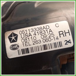 Faro Fanale Proiettore Destro DX Hella 1EL263060-14 Chrysler Grand Voyager 4 Serie 2007 K05113334AF Originale Usato