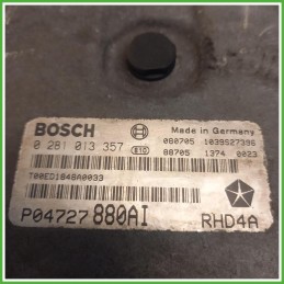 Centralina Motore Iniezione ECU Bosch 0281013357 Chrysler Grand Voyager 4 Serie 2.8 CRD 16v. 04727880AI Gasolio 2007
