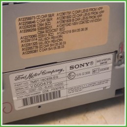 Autoradio Ford Focus 3 Serie SW 1.6 TDCi 16v. 1593653 2008-2011 Sony CDX-FS307EG