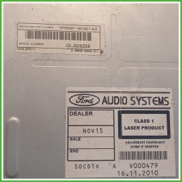 Autoradio Ford Focus 3 Serie SW 1.6 TDCi 16v. 1593653 2008-2011 Sony CDX-FS307EG