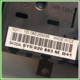 Quadro Strumenti Vdo 110.080.253/035 Skoda Fabia 6Y5 SW 1.2 12v. 6Y0920861MKD0 2004-2007
