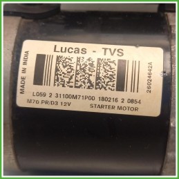 Motorino Avviamento Lucas M70PR/D3 Suzuki Baleno 2 Serie 31100M71P01000 2016-2020