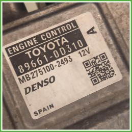 Centralina Motore Iniezione ECU Denso MB275100-2493 Toyota Yaris France 2 Serie 1.3 VVTi 16v. 896610D310 Benzina 2005-2009