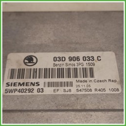 Centralina Motore Iniezione ECU Siemens 5WP40292-03 Skoda Fabia 6Y2 1.2 6v. 03D906033B Benzina 2004-2007