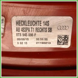 Fanale Fanalino Destro DX  Audi A5 8TA Sportback 2013-2017 8T8945096F Originale Usato